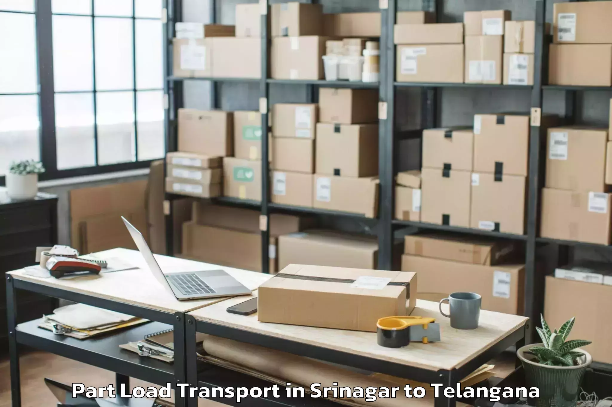 Get Srinagar to Begumpet Airport Hyd Part Load Transport